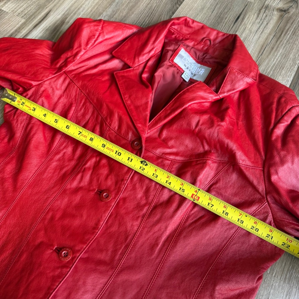 Vintage Wilsons Leather Maxima Red Genuine Leather Jacket Blazer Womens XXL - Picture 8 of 8